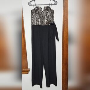 Francesca's Venice Strapless Front Tie Jumpsuit (Size small)